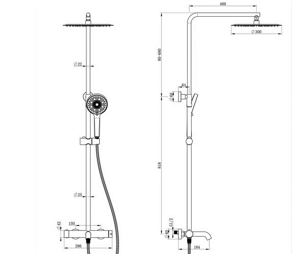 душевая система WONZON & WOGHAND STICK